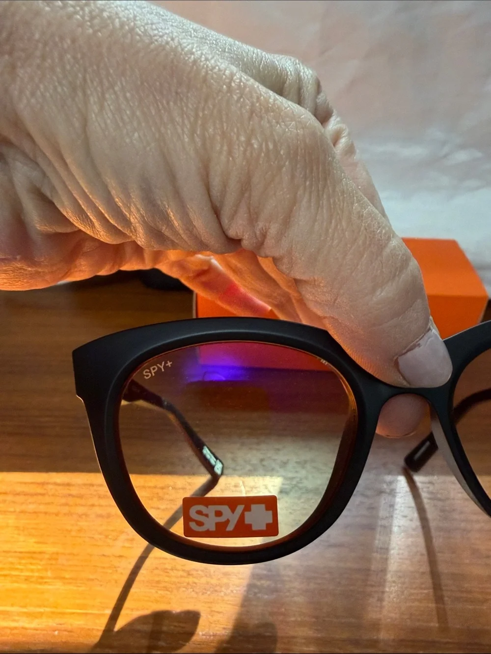 SPY Black Cat-Eye Blue Light Glasses